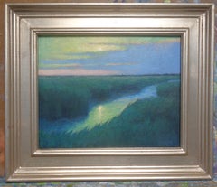 Beach Ocean Impressionistic Seascape Painting Michael Budden Moonlight Marsh