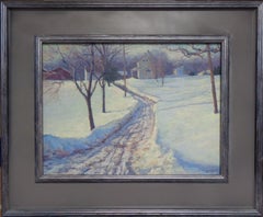 Peinture à l'huile - Paysage d'hiver par Michael Budden - Ferme d'hiver