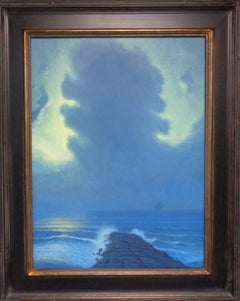 Peinture à l'huile représentant un paysage marin impressionniste de Michael Budden : « Une soirée magnifique »