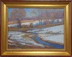 Winterlandschaft, Ölgemälde von Michael Budden, Wintersonne