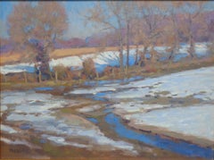 Winterlandschaft, Ölgemälde von Michael Budden, Wintersonne