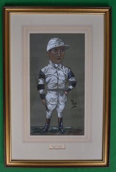 William Halsey (1867-1961) Jockey Pastel Watercolour Portrait by Nap
