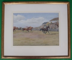 The Duke Of Cambridge Handicap 1921 Watercolor by Isaac J. Cullin (1881-1947)
