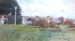 "Northern Farmer Wins!" The Stewards' Cup Goodwood 1899 Watercolour by Finch Mas