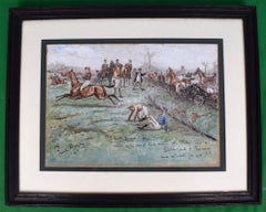 The Hunt Steeplechase Watercolour by Finch Mason