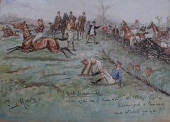 The Hunt Steeplechase Watercolour by Finch Mason