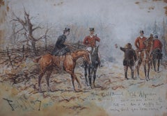 Fox Hunt Scene Watercolour by Finch Mason