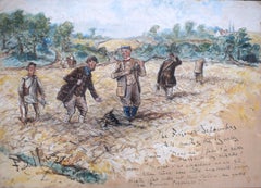 « Le 1er septembre, tous au milieu de l'orge », aquarelle de Finch Mason