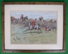 Party On The Roan Fox Hunt Scene Watercolour by George Finch Mason