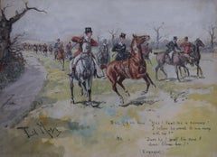 She And He Fox Hunt Scene Watercolour by George Finch Mason