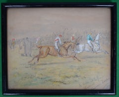 «Un boceto en el Grand National»: «¿Cuánto cuesta Zoedone?», 1883. Acuarela de George Fin