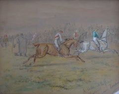 «Un boceto en el Grand National»: «¿Cuánto cuesta Zoedone?», 1883. Acuarela de George Fin