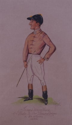 James Woodburn Jockey Oaks & One Thousand Guineas & 58 Winners 1888 Watercolour