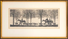 "Fox-Hunt Through The Woods" Drypoint Scene by Paul Brown