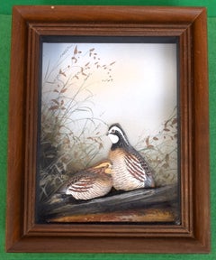 Abercrombie & Fitch x Hand Painted Quail Composition Relief Sculpture & Landscap