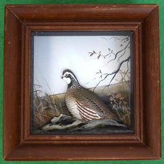 Abercrombie & Fitch x Hand Painted Quail Composition Relief Sculpture & Landscap