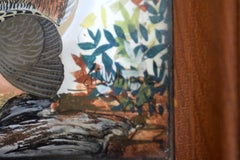 Hand Painted Woodcock Composition Relief Sculpture & Landscape by Joseph Q. Whip