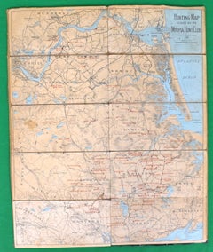 Hunting Map Issued By The Myopia Hunt Club Linen Matte on Board