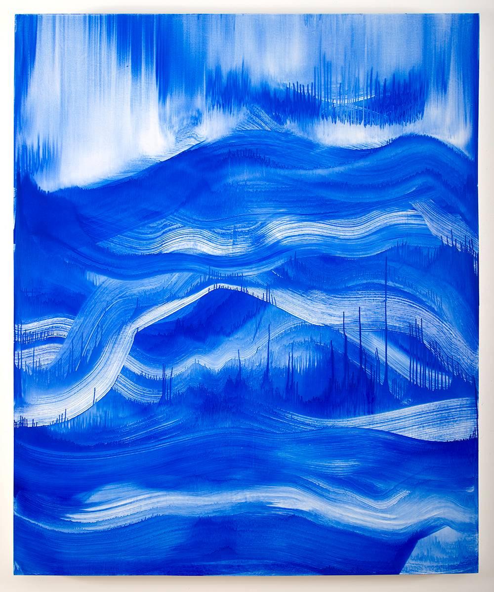 Adam Siegel Abstract Painting - Blue Wave