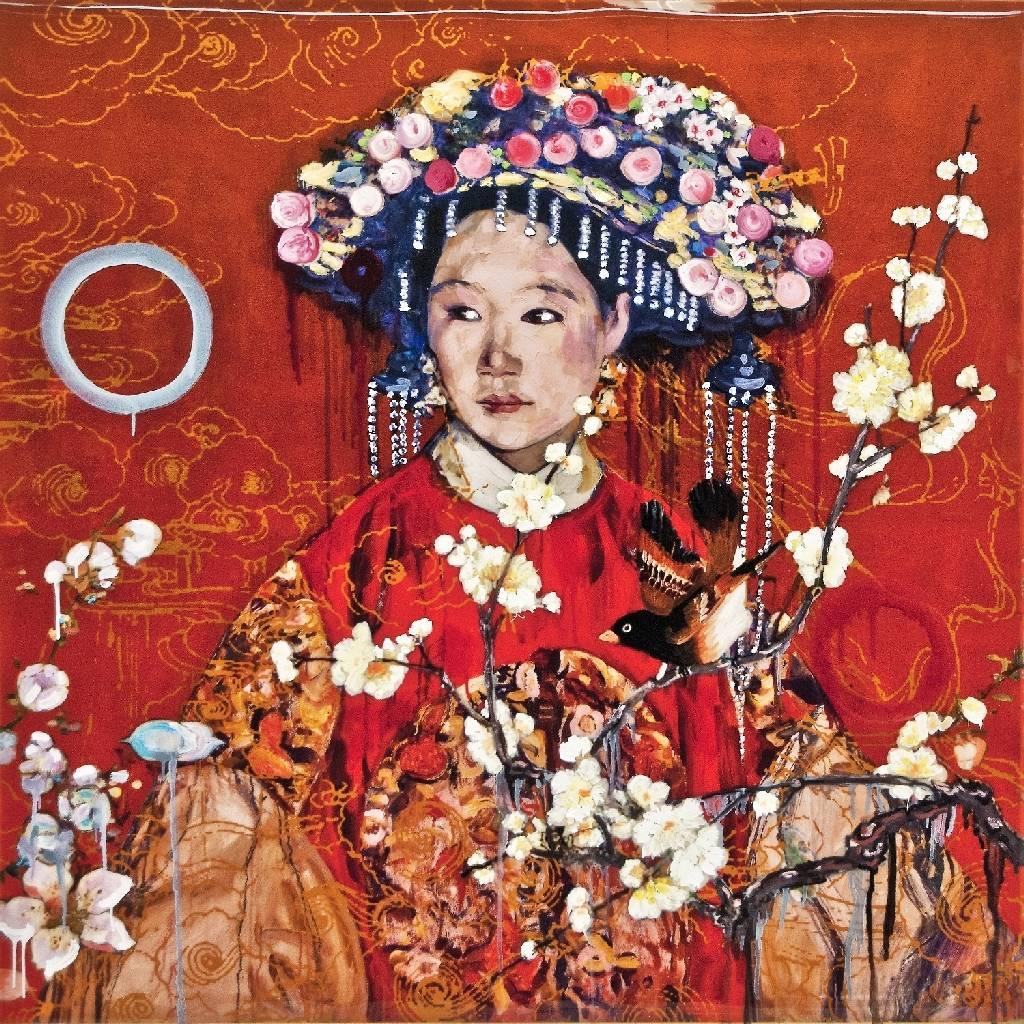 Hung Liu Portrait Painting - Manchu Bride - Nahu III