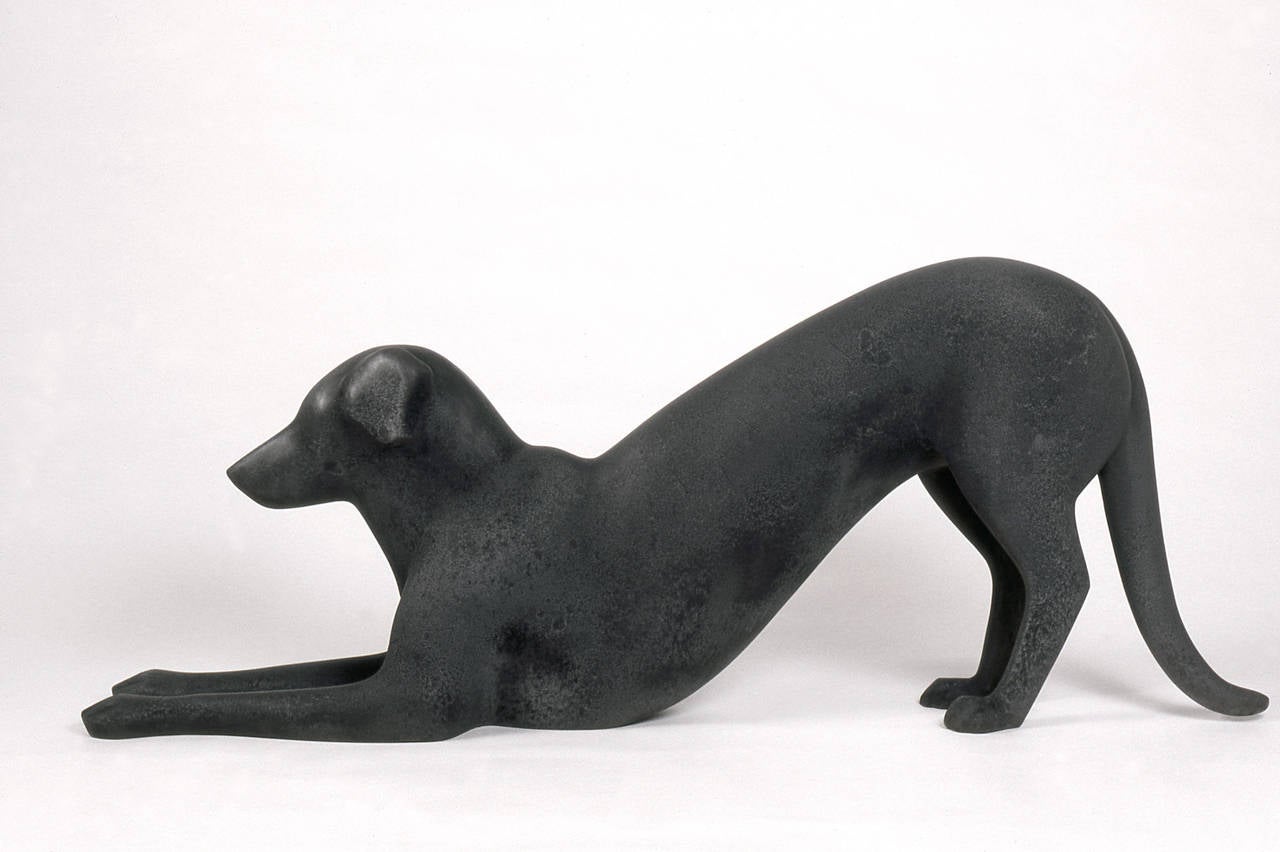 Gwynn Murrill Figurative Sculpture - Stretching Dog 4/6