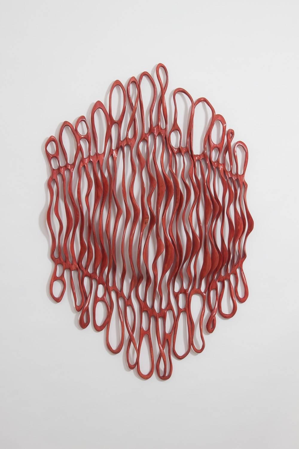 Red Dawn Cascade - Sculpture by Caprice Pierucci