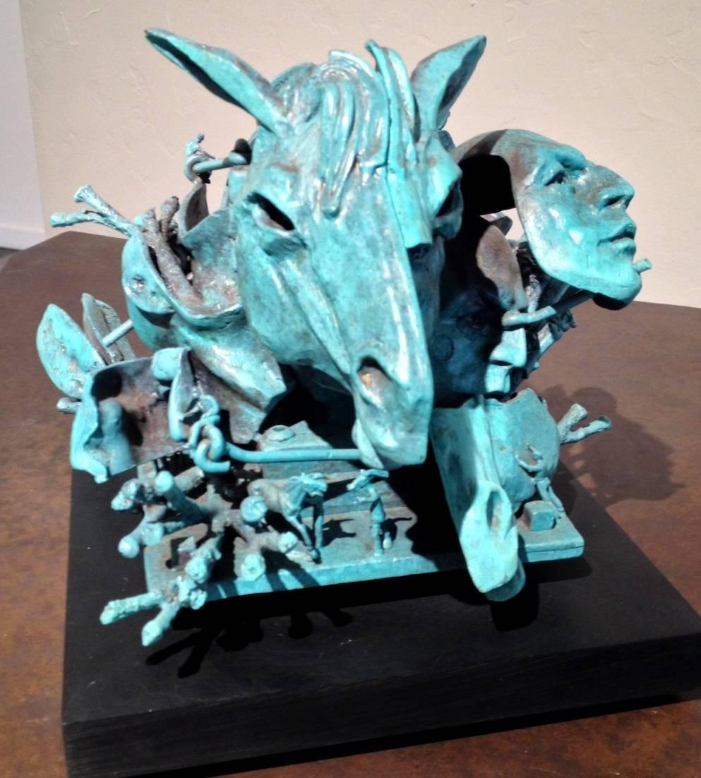 Horse Facets Plaza - Contemporary Sculpture by Ted Gall