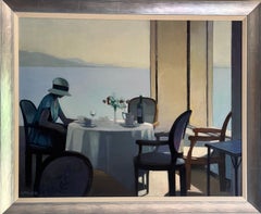 Dipinto a olio originale della serie “Contemplazione”, impressionismo astratto, metà del XX secolo