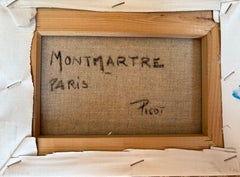 Signiertes Originalgemälde von Picot: Lebendiges Ölgemälde „Montmartre, Paris“, kleine Leinwand