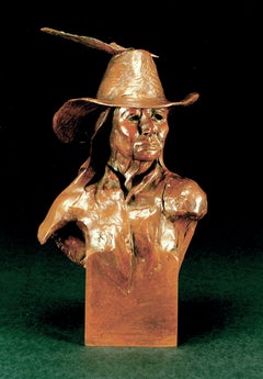 Frank/Navajo Bronze Figurative Sculpture, Contemporary, Ed/25, 11x7