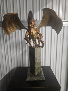 Golden Dragon Abstract Bronze Sculpture, Framed Edition of 12