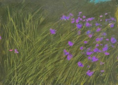 Wild And Free, 5x7 Acrylic and Oil Pastel Artwork On Paper. Floral Landscape