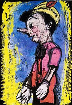 Jim Dine, Pinocchio, 2008, (94/118) seven color screenprint and wood cut