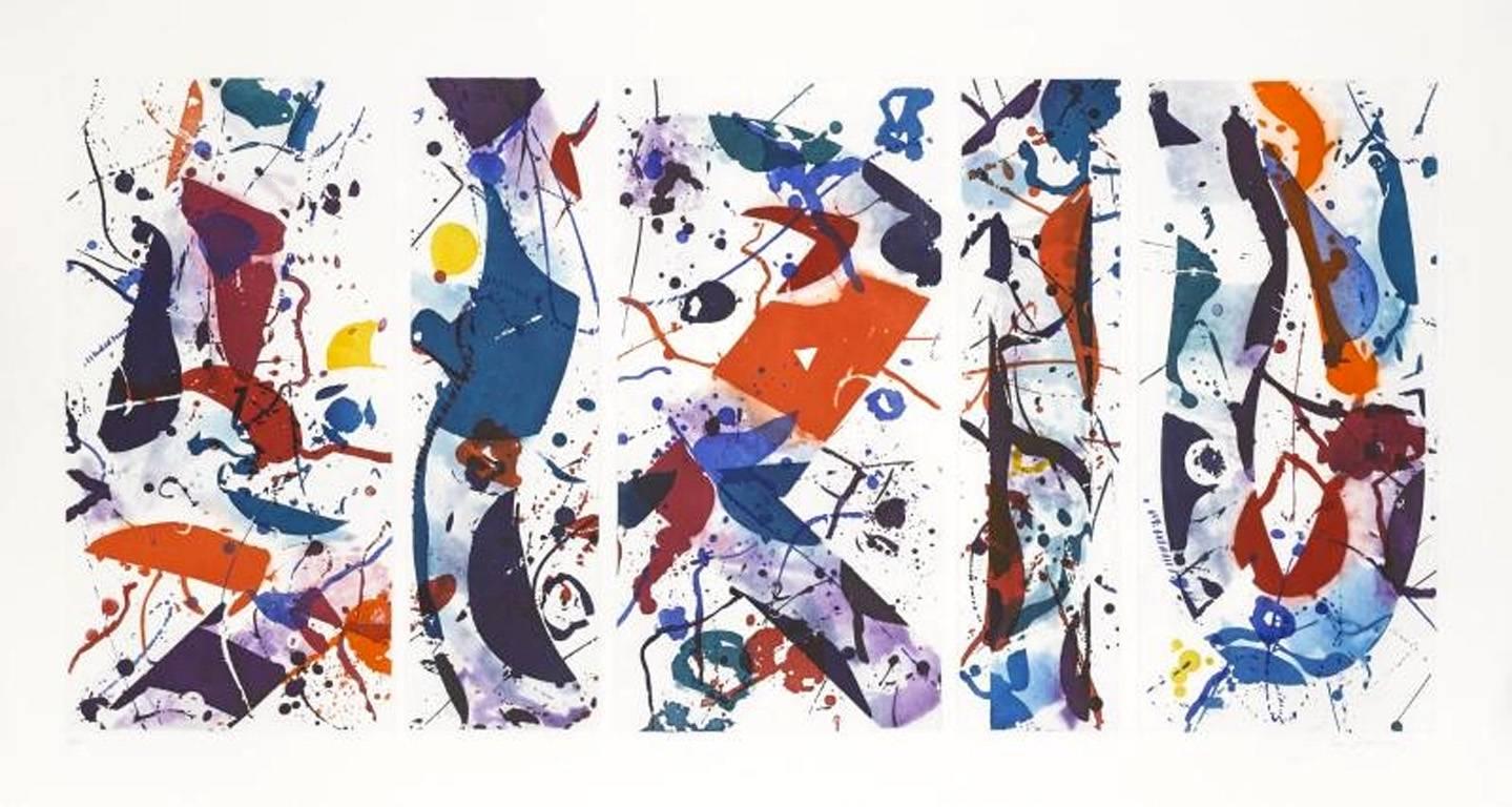 The Five Continents in Summertime - Print by Sam Francis