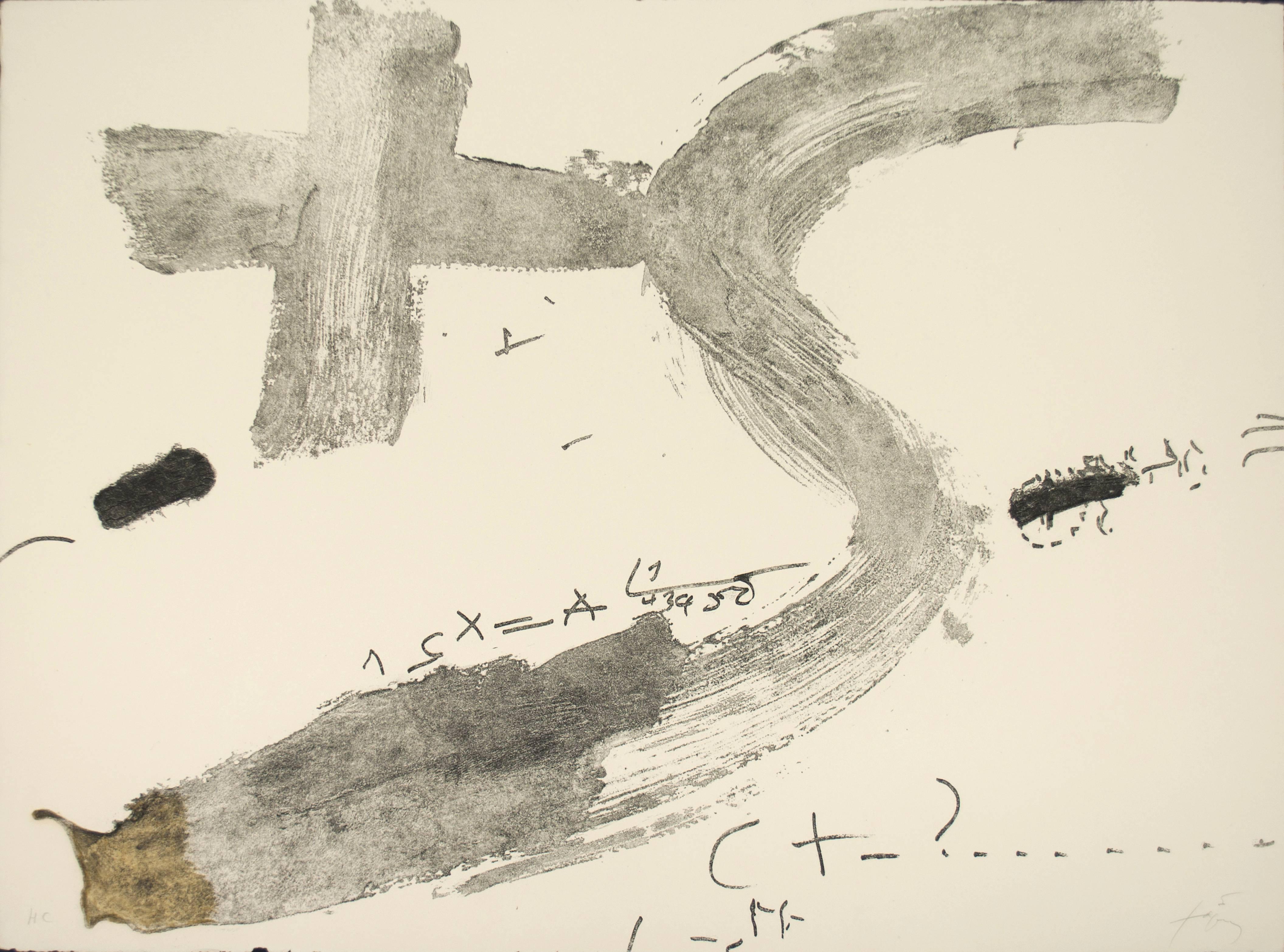 Creu i S - Print by Antoni Tàpies