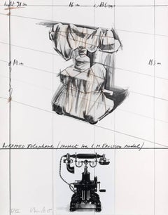 Christo, Wrapped Telephone, Project for L. M. Ericsson Model, 1985, Lithograph