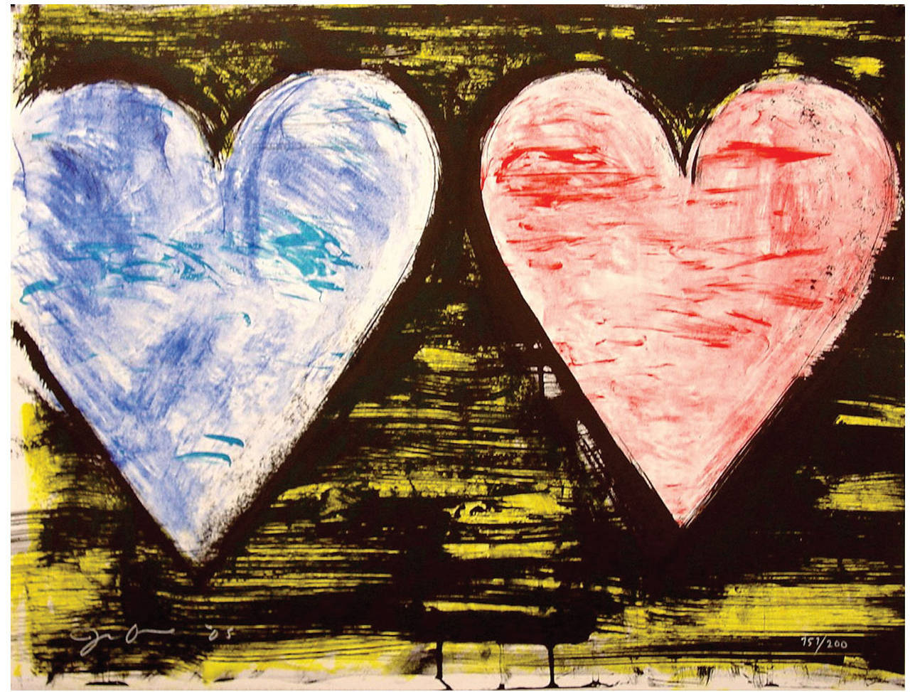 Two Hearts at Sunset, edition 32/200 - Print by Jim Dine