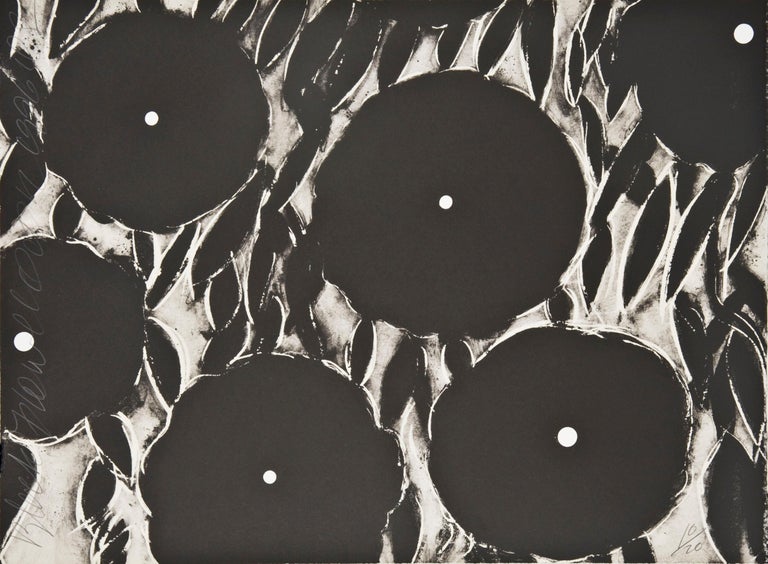 Black Flowers September 12 - Print by Donald Sultan
