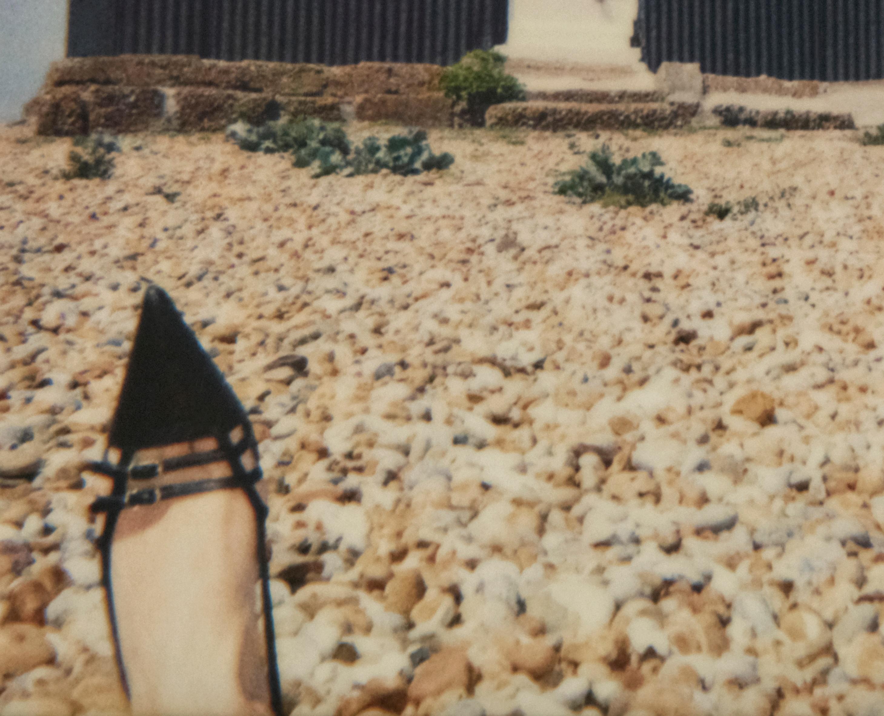 Landed – Emma Summerton, Polaroid, Colour, High Heels, Seascape, Beach, Sky, Hut For Sale 1