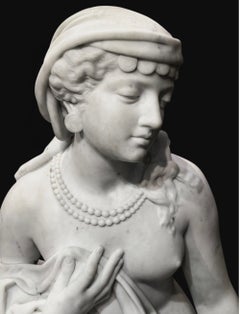 Marble Sculpture Sulamite by Raffaello Romanelli (Italian, 1856-1928)