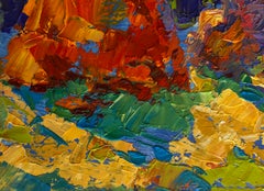 Meules de foin dans un champ – Peinture à l'huile de paysage – Postimpressionnisme