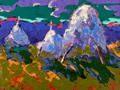 Soirée argentée dans les champs – Peinture à l'huile de paysage – Postimpressionnisme