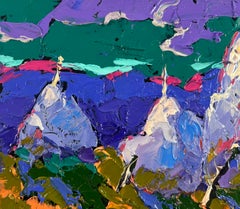 Soirée argentée dans les champs – Peinture à l'huile de paysage – Postimpressionnisme