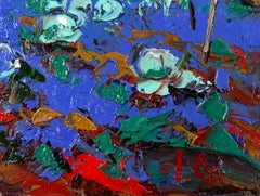 Le jardin sent bon l'été – Peinture à l'huile représentant un paysage – Postimpressionnisme