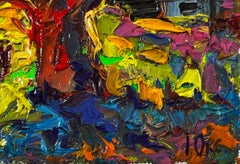 The sun is setting Landscape Oil Painting Post Impressionism