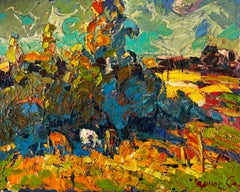 Autumn аlame of fire Landscape Oil Painting Post Impressionism