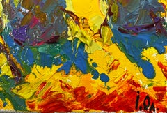 Summer sunset sun in the field Landscape Oil Painting Post Impressionism