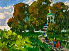 Silence in the green heart of the garden Landscape Painting Post Impressionism