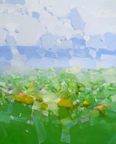 Summer Valley Large Landscape Original Painting, Ready to Hang