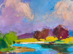 Wonderful Summer Day Landscape Impressionism Original Painting, Ready to Hang